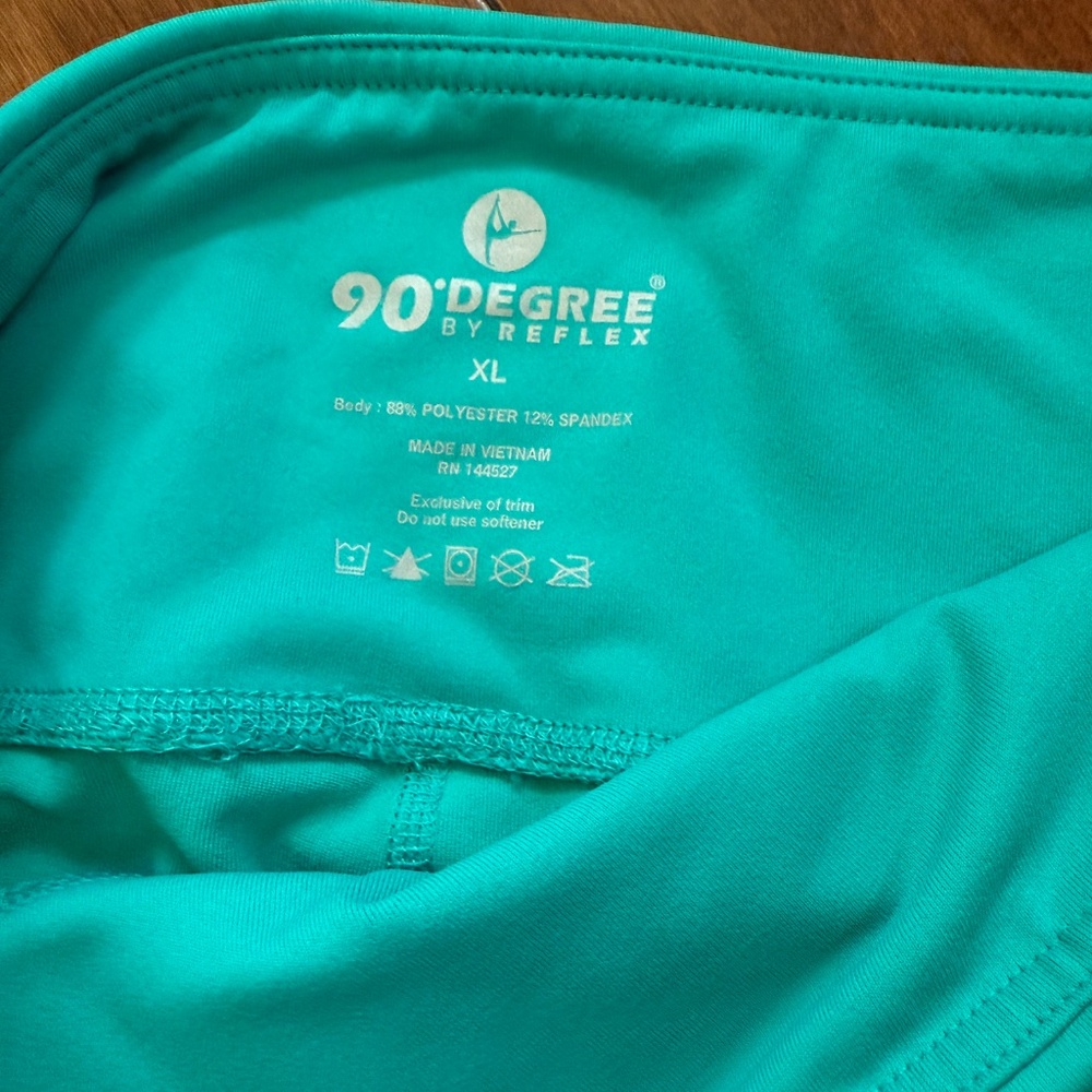 90 Degree by Reflex Women's Teal Capri Cropped Leggings, size XL - Picture 5 of 6